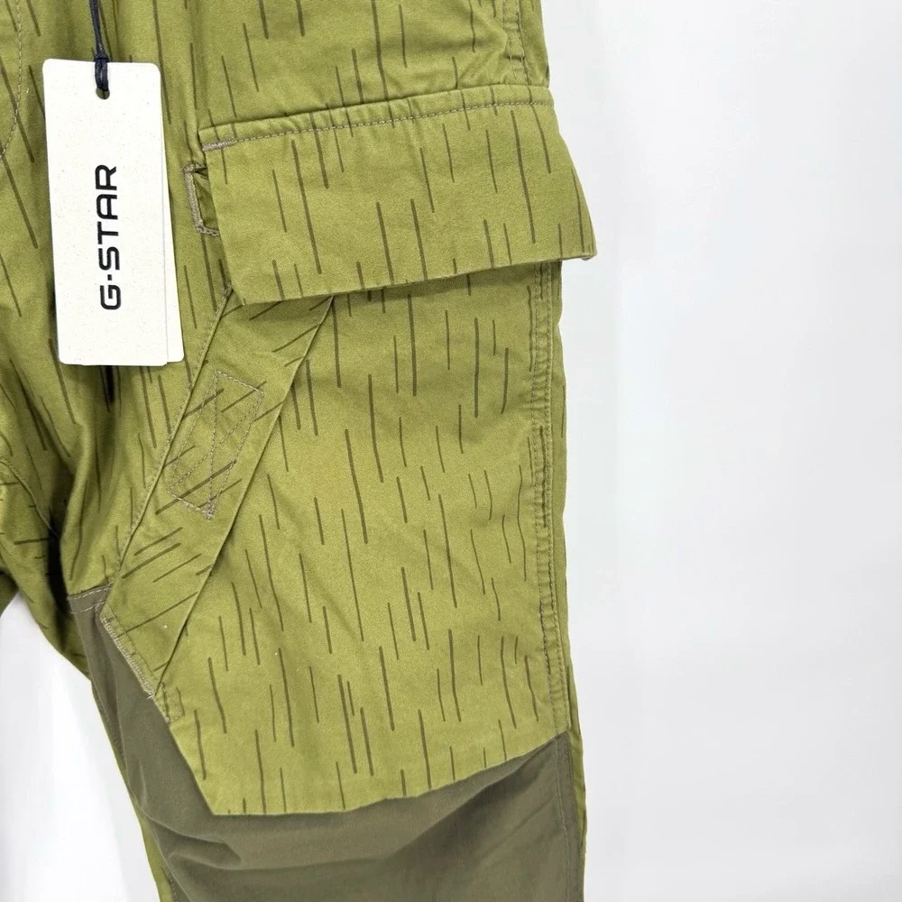 NEW G-Star Raw Mens 31/32 Cargo Pants 3D Regular Tapered Mayfly Rain Camo Green‎